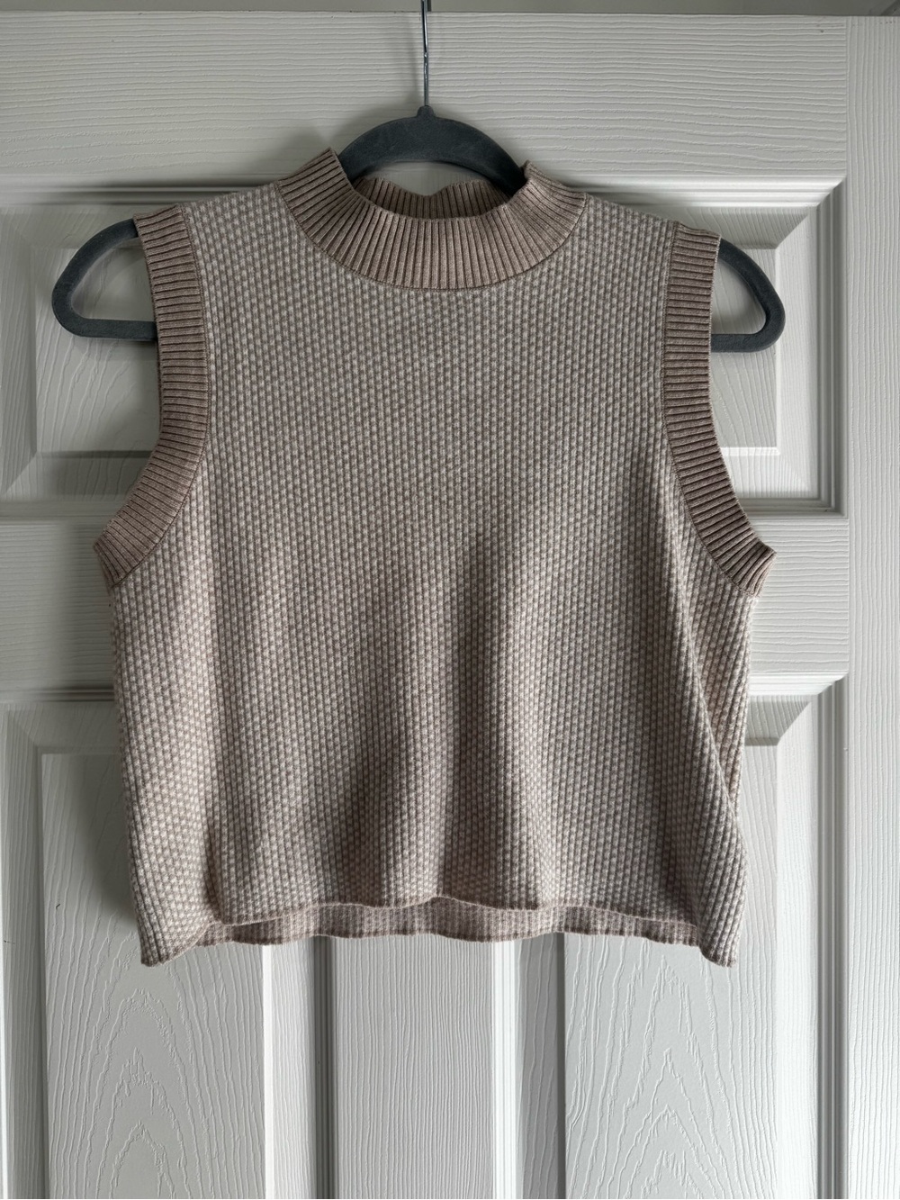 Rachel Zoe Cropped Mock Neck Tank - Taupe Beige